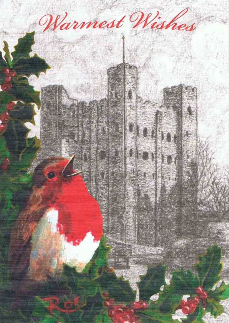 Snowy Rochester Castle Christmas Card